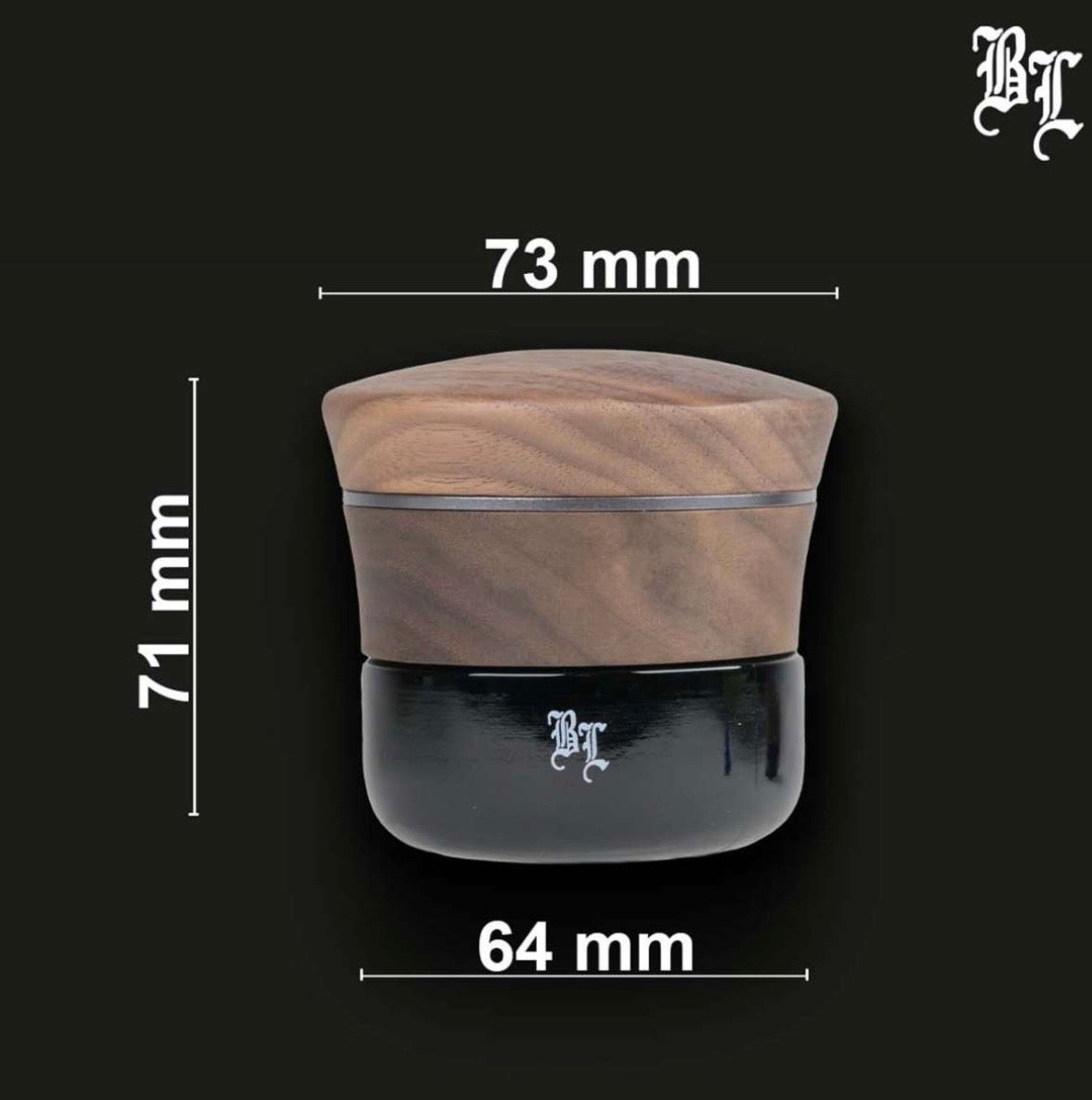 Black Leaf Holz-Grinder 4-tlg. mit Violettglas