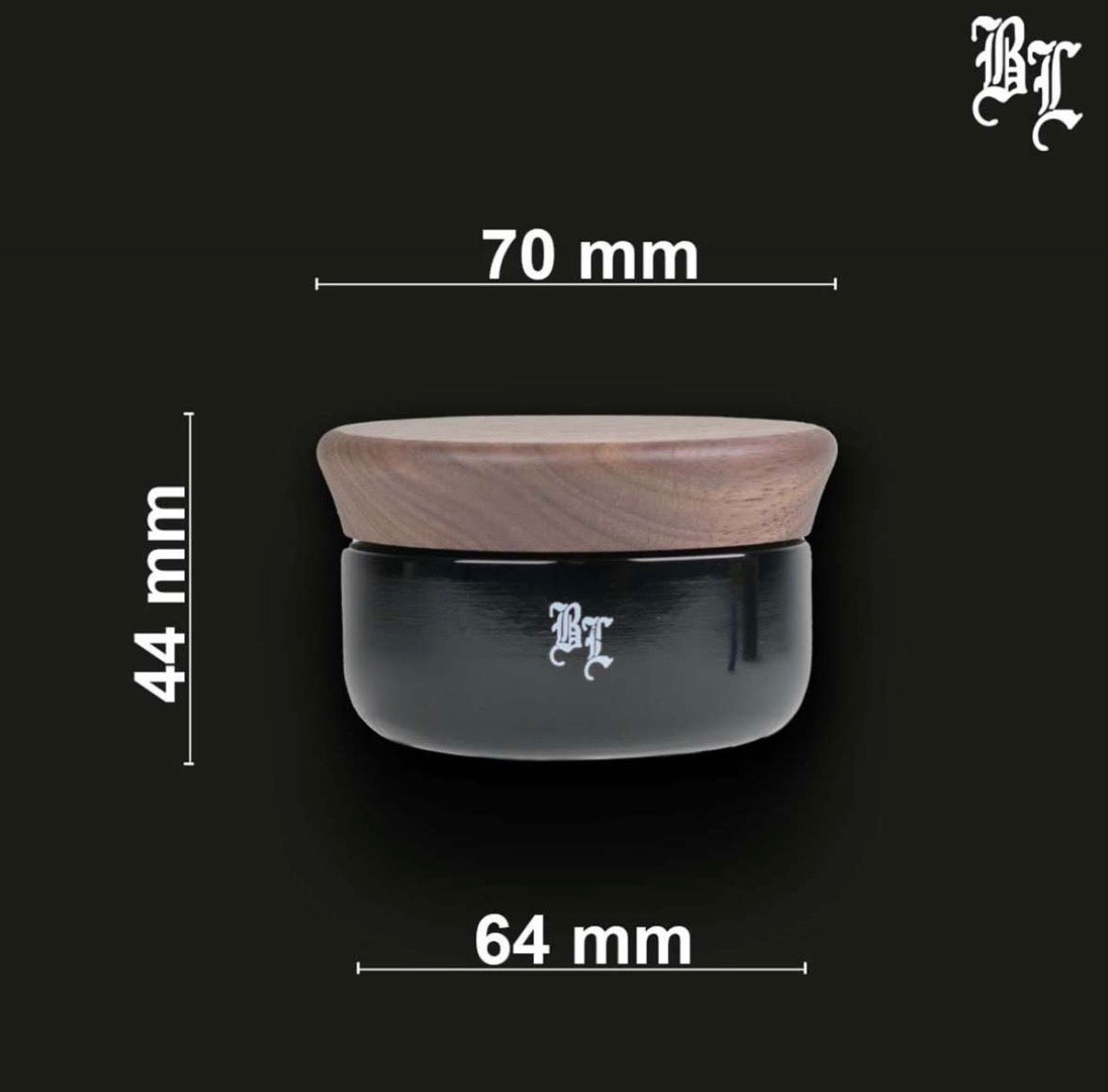 Black Leaf Holz-Grinder 4-tlg. mit Violettglas