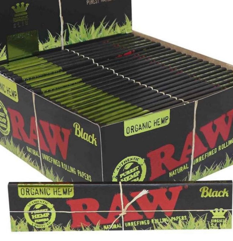 RAW Black Organic Hemp Papers KS Slim