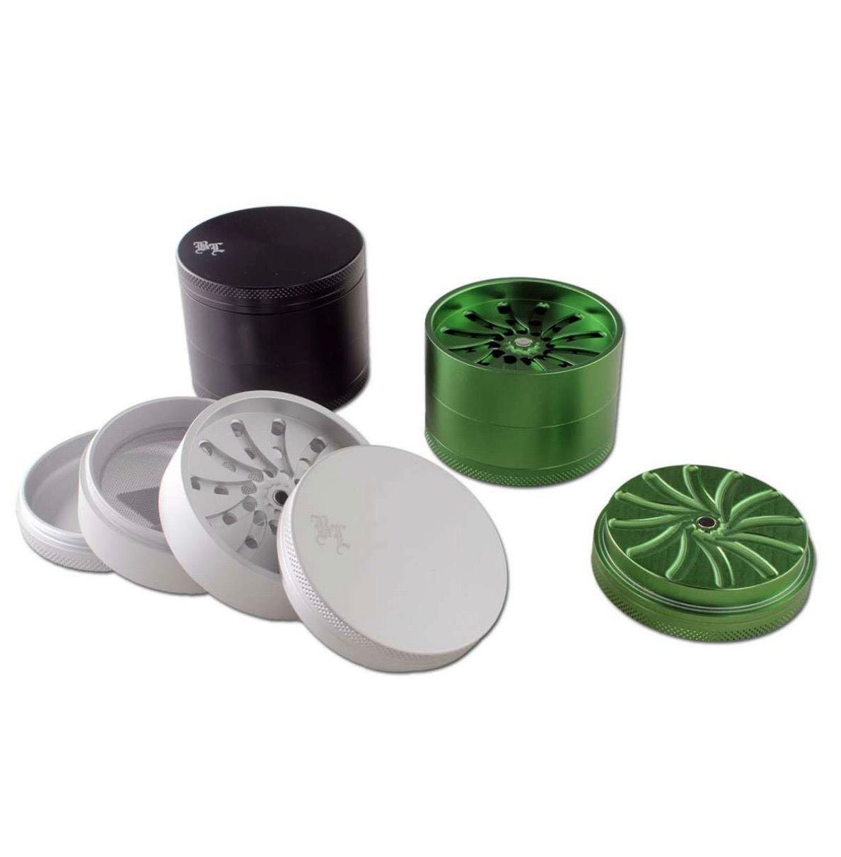 Black Leaf Masher Aluminium Grinder 4-tlg.