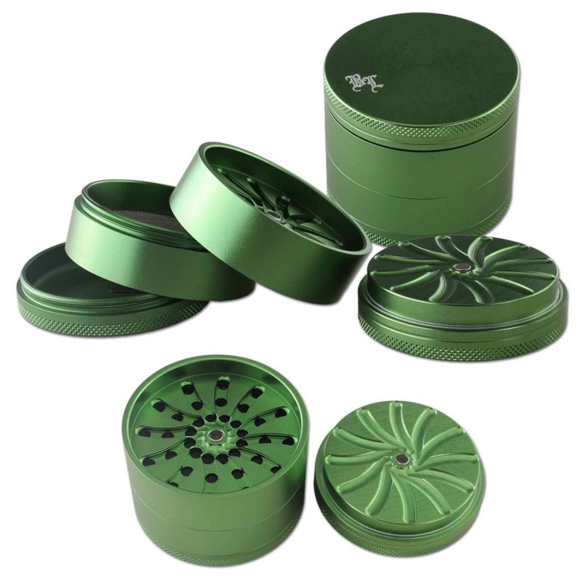 Black Leaf Masher Aluminium Grinder 4-tlg.